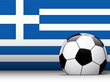 Greece Soccer Ball with Flag Background