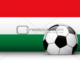 Hungary Soccer Ball with Flag Background