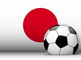 Japan Soccer Ball with Flag Background