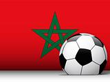 Morocco Soccer Ball with Flag Background