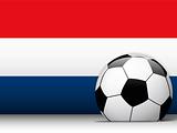 Netherlands Soccer Ball with Flag Background