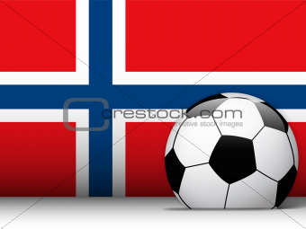 Norway Soccer Ball with Flag Background