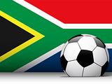 South Africa Soccer Ball with Flag Background
