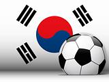South Korea Soccer Ball with Flag Background