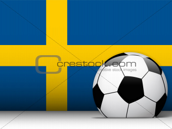 Sweden Soccer Ball with Flag Background