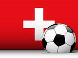 Switzerland Soccer Ball with Flag Background