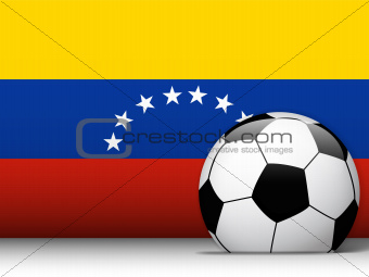 Venezuela Soccer Ball with Flag Background