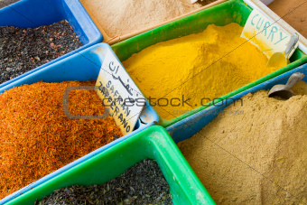 Colorful spices market in Gabes