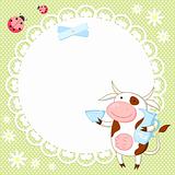 Vector background with cute cow