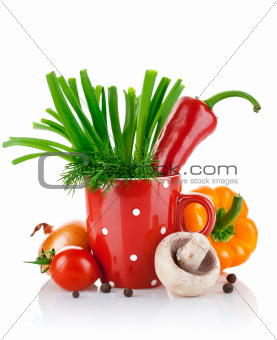 fresh vegetables with green leaves