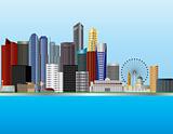 Singapore City Skyline Illustration