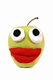 green apple with plasticine smile