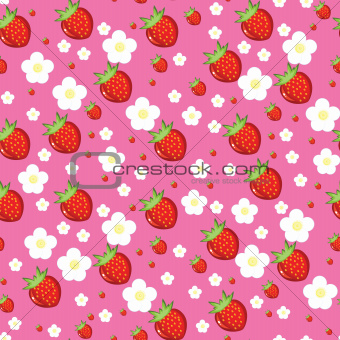 Seamless texture of strawberries