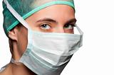 Female Surgeon with face mask