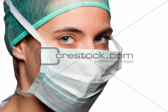 Female Surgeon with face mask