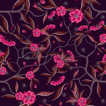 Red  flowers seamless