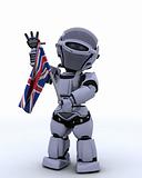 Robot with Union Jack Flag