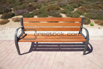 front wooden bench