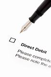signing a direct debit form