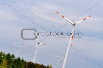 windmills in landscape