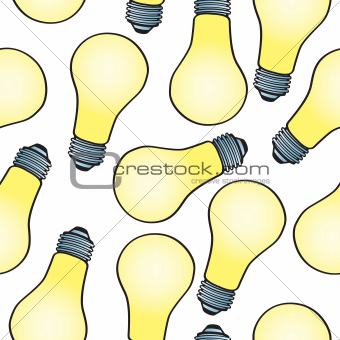 Seamless Cartoon Light Bulb Pattern