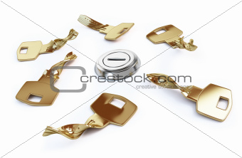 broken key the keyhole 