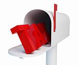mailbox tax with mail on a white background 