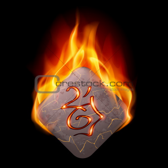 Burning rune stone