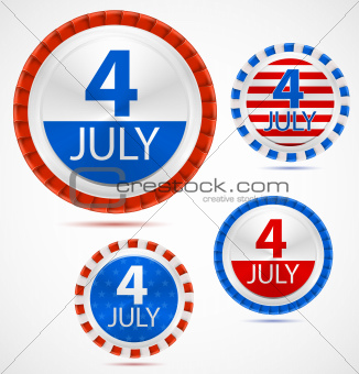Set of 4th July labels