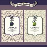 Set of olive oil labels