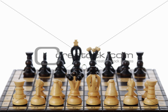 Setup Chess Board and White background.