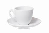Isolated White Espresso Cup on White Background.