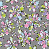 Seamles pattern with flowers in pastel tones