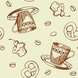 Seamless pattern with coffee