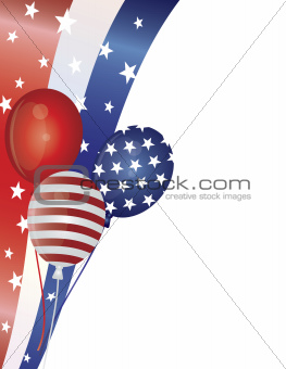 4th of July Balloons with Border Illustration