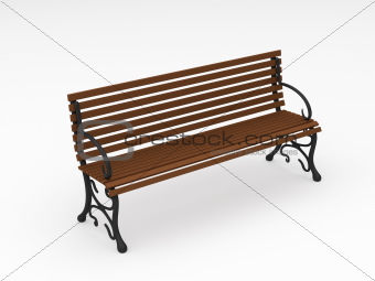digital render of a park bench