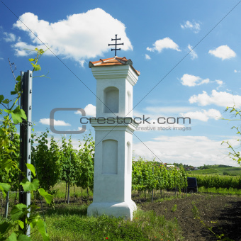 village chapel with wineyard near Perna, Czech Republic