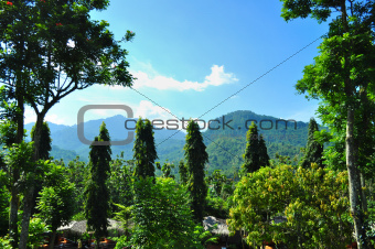 Mountainous scenery at Cianjur, Java, Indonesia