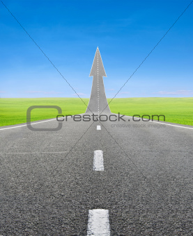 highway road going up as an arrow 