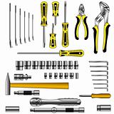 vector set of different tools 