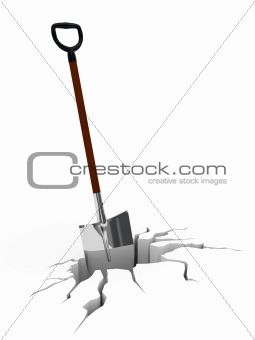 Shovel in surface crack