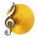 Golden Vinyl With Music Key