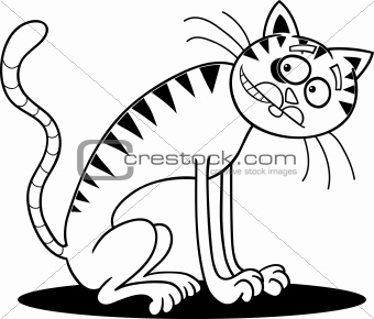 thin cat for coloring book