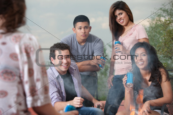 Friends at a Campfire