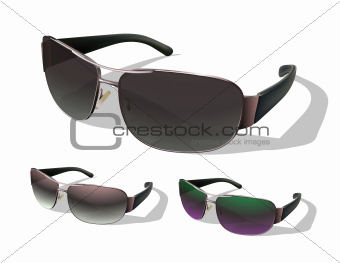 Set of Photo Realistic Fashionable Sunglasses.