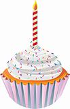 Happy Birthday Cupcake Illustration