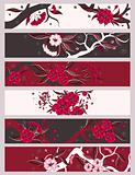 Red  flowers  banner set