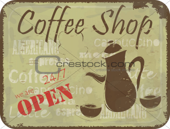 Grunge sign pattern for coffee shop