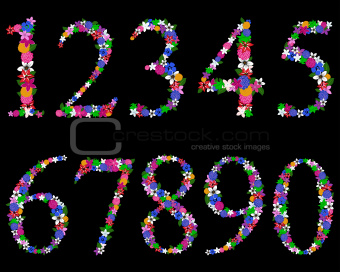 floral numeral set