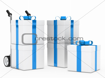 gift boxes hand truck